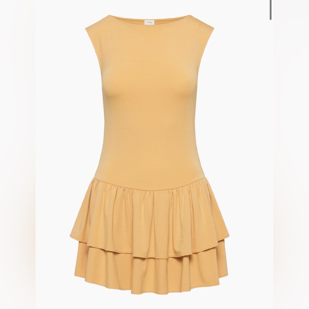 Aritzia Wilfred Sleeveless Tiered Ruffle Mini Dress, NWOT, Size L